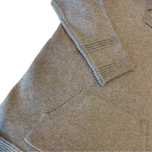 Soft Surroundings Button Neck Hooded Sweater Heather Grey Size M EUC - Picture 4 of 6